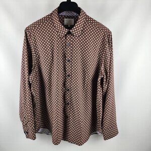 Construct Shirt Mens XL Multi Geometric Slim Fit Stretch Dress Shirt